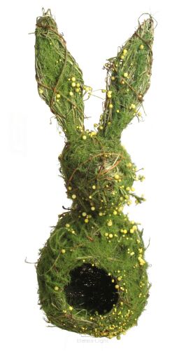 Zając z mchu z żółtymi kuleczkami osłonka HNG138 40cm