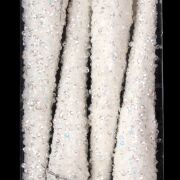 Sople plastikowe białe z cekinami 4szt/kpl. HET88079-17 4/S 18cm