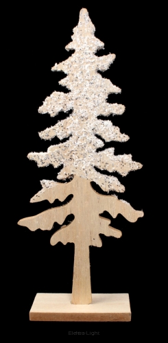 Choinka drewniana z brokatem HY-4181 30cm