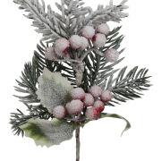 Gałązka ośnieżona z kuleczkami CHRS001 h30cm