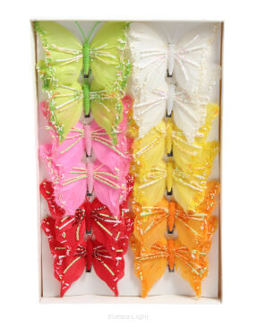 Motyl dekoracyjny na klipie 287017 12cm (19090/1)