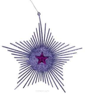 Gwiazdka fioletowa brokatowana zawieszka 20cm TG18446