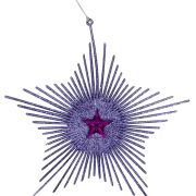 Gwiazdka fioletowa brokatowana zawieszka 20cm TG18446
