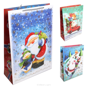 Torebka dekoracyjna Bożonarodzeniowa PAW T-10L 34,5x48x13cm