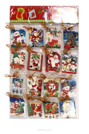 Zawieszka karnecik Bożonarodzeniowy MIX XP2-19037 128szt/opk