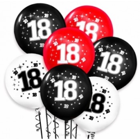 Balony dekoracyjne "18" 100szt/opk.śr12"/ok30cm