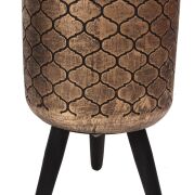 Osłonka na drewnianych nogach czarno-złota 281CAN7897 śr13,5/h20cm