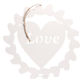 LOVE zawieszka drewniana wianek śr35cm 351.446/448/450