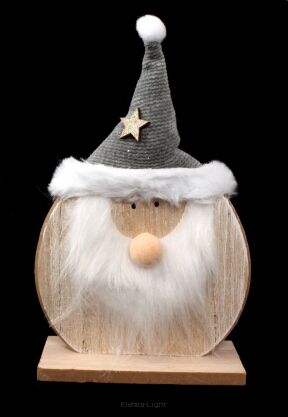 Drewniany krasnal figurka płaska HY-4770 h23/śr15/sz14cm