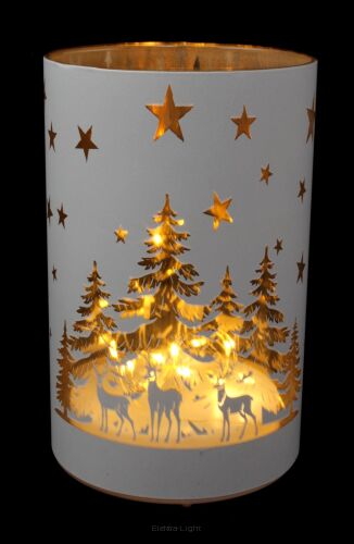Lampion szklany z lampkami LED witraż BN  SZK-68-00132/99-21 śr9/h14cm (24631)