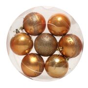 Bombki plastikowe w okrągłym pudełku TG26141 / AR4/803A01MG03BS- 7szt/opk. śr7cm