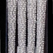 Sople plastikowe srebrne z paskiem akrylowo-diamentowym SXP18217/S/9*18*2cm 4szt/opk.