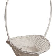 Koszyk wiklinowy biały kwiatowy MC-666801W sz42x33/h76cm