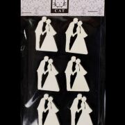 Przyklejki drewniane Młoda Para 4,5cm 6szt/opk. HY-2795