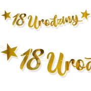 Baner metaliczne złoto "18" 100cm BR40