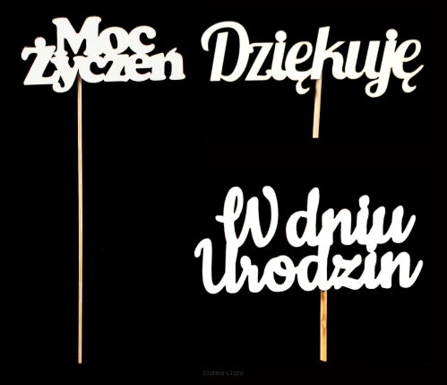 Biały pik sklejka MECH napis 12884 różne wzory
