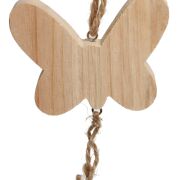 Drewniane surowe zawieszki dekoracyjne motyl/kwiat/ptak HY-1609 h25/śr8cm