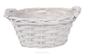 Osłonka wiklinowa owalna z drewnianymi uchwytami YD15-0055A sz22x13/h10cm (21899)