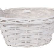 Osłonka wiklinowa owalna z drewnianymi uchwytami YD15-0055A sz22x13/h10cm (21899)