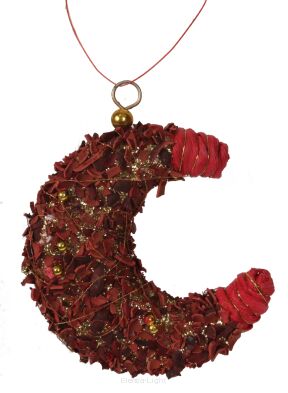 Bombka zawieszka księżyc / dzwonek 10cm WH593RT-4 / WH609RT-C