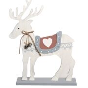 Renifer drewniany dekoracja figurka GP02-000-3158 sz22/h31cm h24/sz18cm