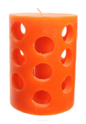 Świeca z dziurami walec 2786/72 śr7,5cm / h10cm różne kolory  -50%