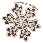 Drewniana śnieżynka podświetlana zawieszka śr22cm HY-2684 Wybór losowy