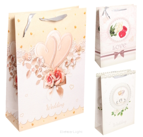 Torebka dekoracyjna do pakowania Wedding H14AT158 12x44x30,5cm