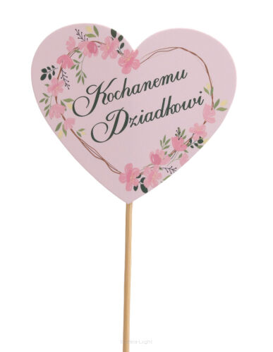 Pik papierowy Dzień BABCI / DZIADKA serce/kwiatek  śr9cm