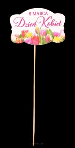 Dzień kobiet napis / pik tekturowy 27cm 22809