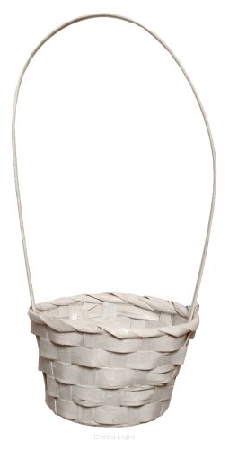 KOSZYK BAMBUSOWY biały YF012172W ŚR14/H30CM