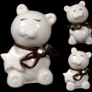 Misiu figurka ceramiczna lakierowana z dzwoneczkami 7cm TG49482 Wybór losowy