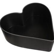 Osłonka czarna serce przecierany szary 22x10x8cmH P0178-22N