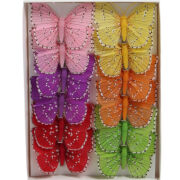 Motyl dekoracyjny na klipie 01603DK 8cm (19080/1)