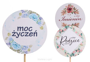Pik dekoracyjny ze sklejki Topper śr6cm h27cm  różne okazje