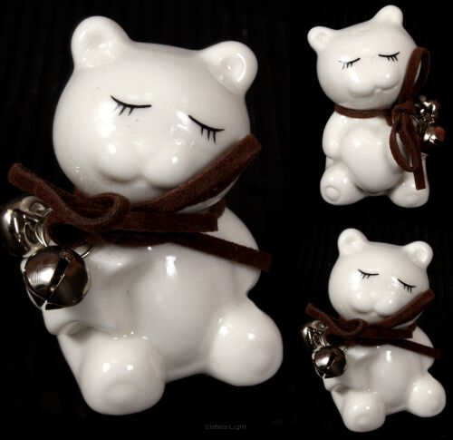 Misiu figurka ceramiczna lakierowana z dzwoneczkami 5cm TG49481 Wybór losowy