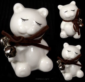 Misiu figurka ceramiczna lakierowana z dzwoneczkami 5cm TG49481 Wybór losowy