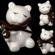 Misiu figurka ceramiczna lakierowana z dzwoneczkami 5cm TG49481 Wybór losowy