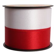 Wstążka szarfa materiałowa 8cmx10m 225152M biało-czerwony