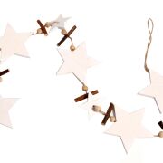 Girlanda z drewnianymi gwiazdkami 85cm / śr8/4,5cm ZL17B006