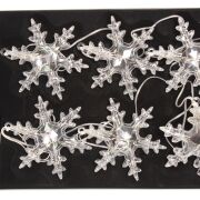Lampki dekoracyjne śnieżynki światlo zimne śr12cm 6szt/kpl CND007