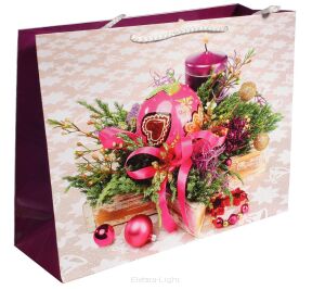 Torebka laminowana bożonarodzeniowa POL-MAK30x23x10cm T6 MIX BN