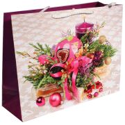 Torebka laminowana bożonarodzeniowa POL-MAK30x23x10cm T6 MIX BN