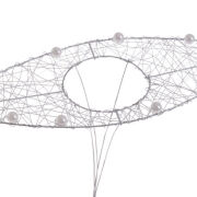 Kryza do samodzielnego modelowania Liść z perłami aluminiowa 48CAN106949 28cm 