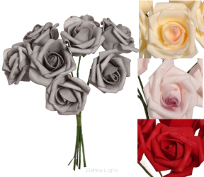 Bukiet 8 piankowych róż w pęczku 162CAN2180-8 25cm