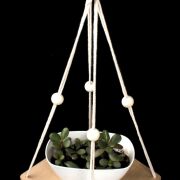 Półka BOHO z makramy- kwietnik WIK-31-00024-21 sz25x25/h80cm