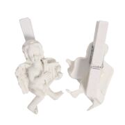 Aniołek ceramiczny klamerka biały YUAN14-100/96 3x3cm 9szt/opk.