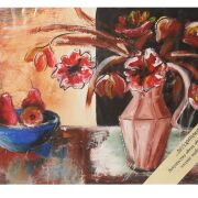 Artystyczny obraz olejny w całości ręcznie malowany 43x30cm poziomy ciemny
