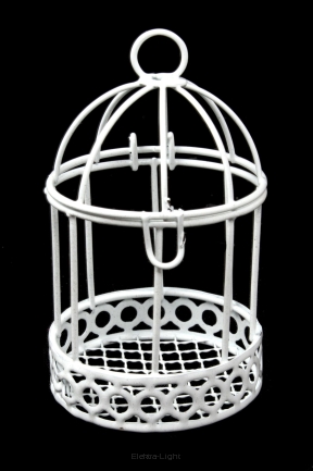 Klatka metalowa mini biała HT16A425 śr5,5/h9cm