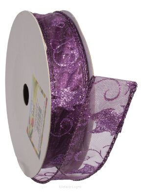 Wstążka szyfon z brokatem 2,5cmx9m RIBBON31